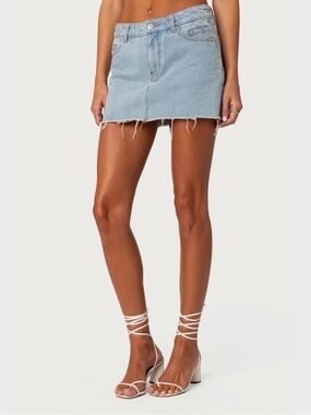 Edikted Jessie Denim Mini Skirt